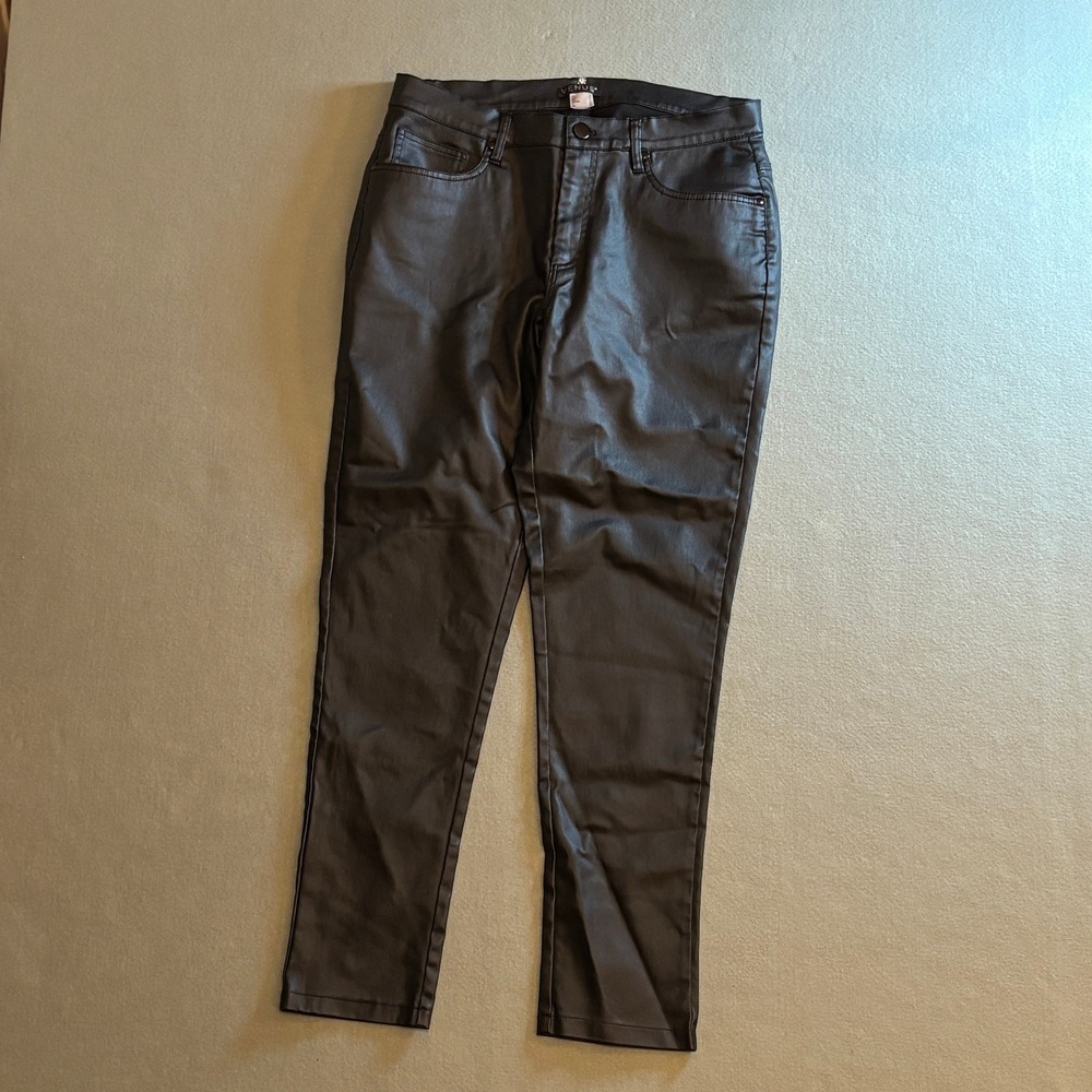 NWOT Venus Womens Faux Leather Skinny Pants Brown Size 12 Glam‎ Streetwear